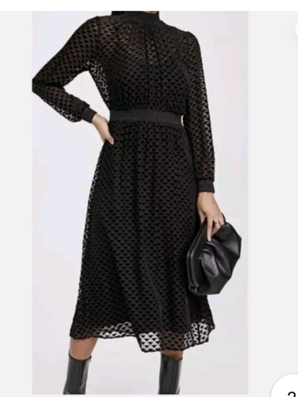 Tory Burch Velvet Dévoré Black Dress Size 6 Like New Quiet Luxury Evening Staple